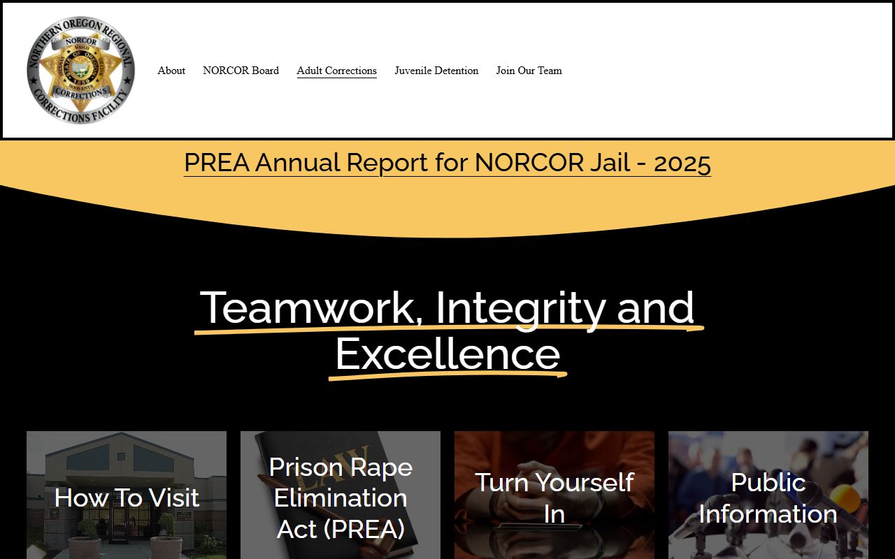 Northern Oregon Regional Corrections Adult Facility adult corrections navigation for Wheeler County jail records