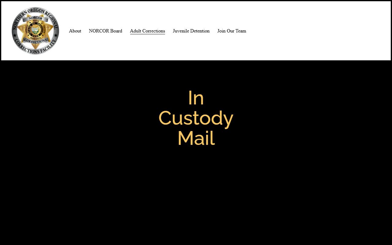Northern Oregon Regional Corrections Adult Facility TextBehind mail rules for Wheeler County inmate mail